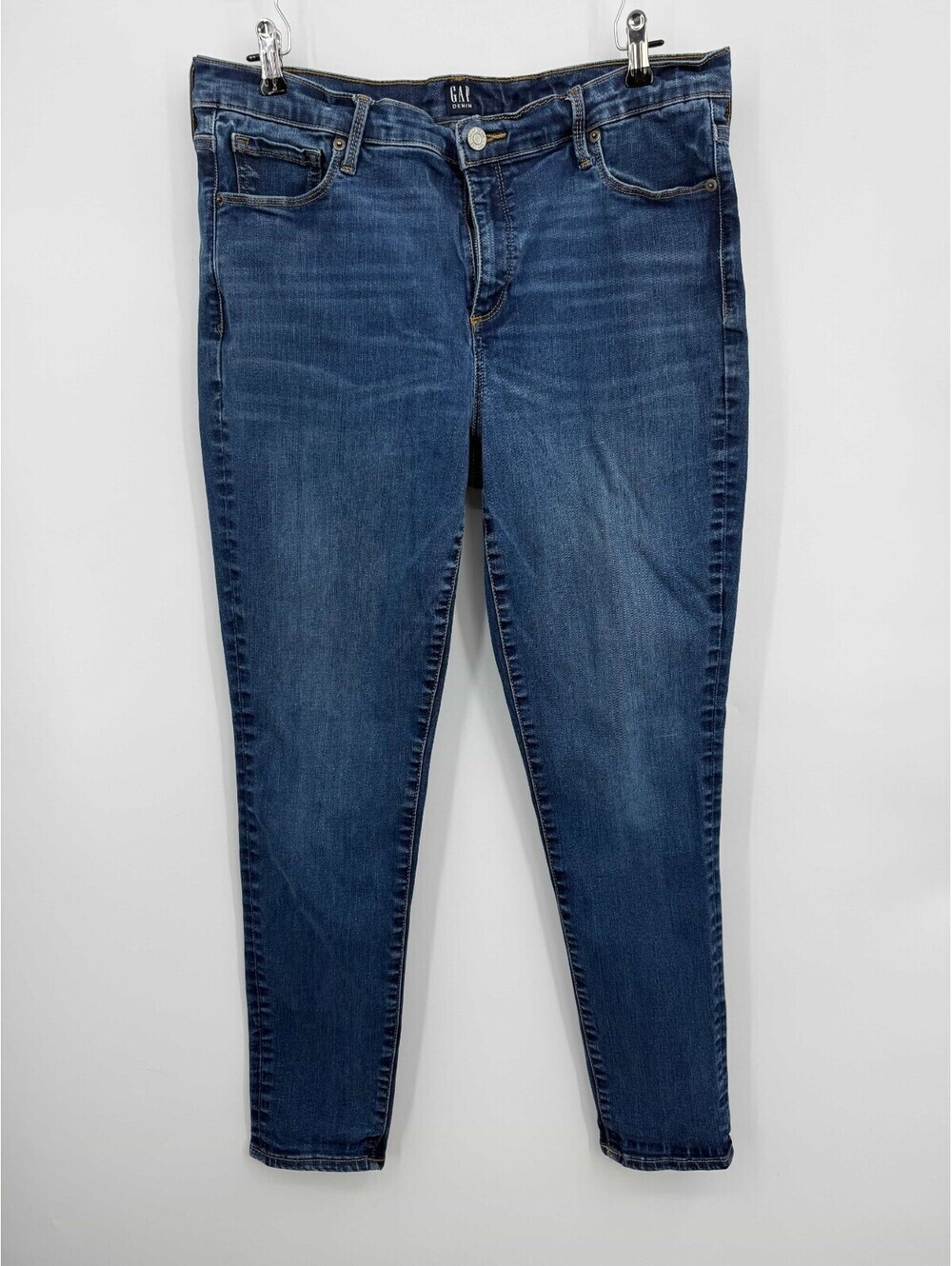 Gap Denim Womens Jeans Blue Mid Rise Skinny Stretch Denim Size 33 Regular